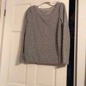 Loft grey polka dot sweater